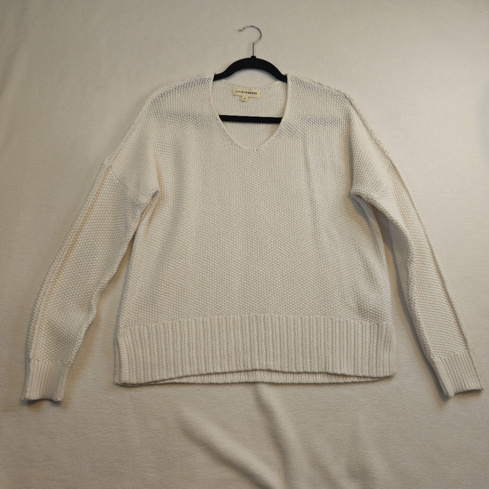 Lucky Brand Knit Cozy‎  V-Neck Sweater Top Size S